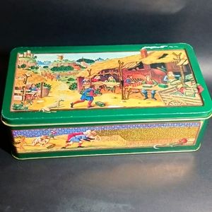 1980 Crabtree & Evelyn Tin Container 10" x 5.5" vintage Biscuit tin